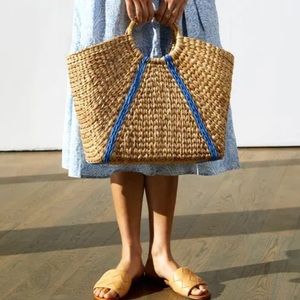 J.Mclaughlin Cece Seagrass Top Handle Bag